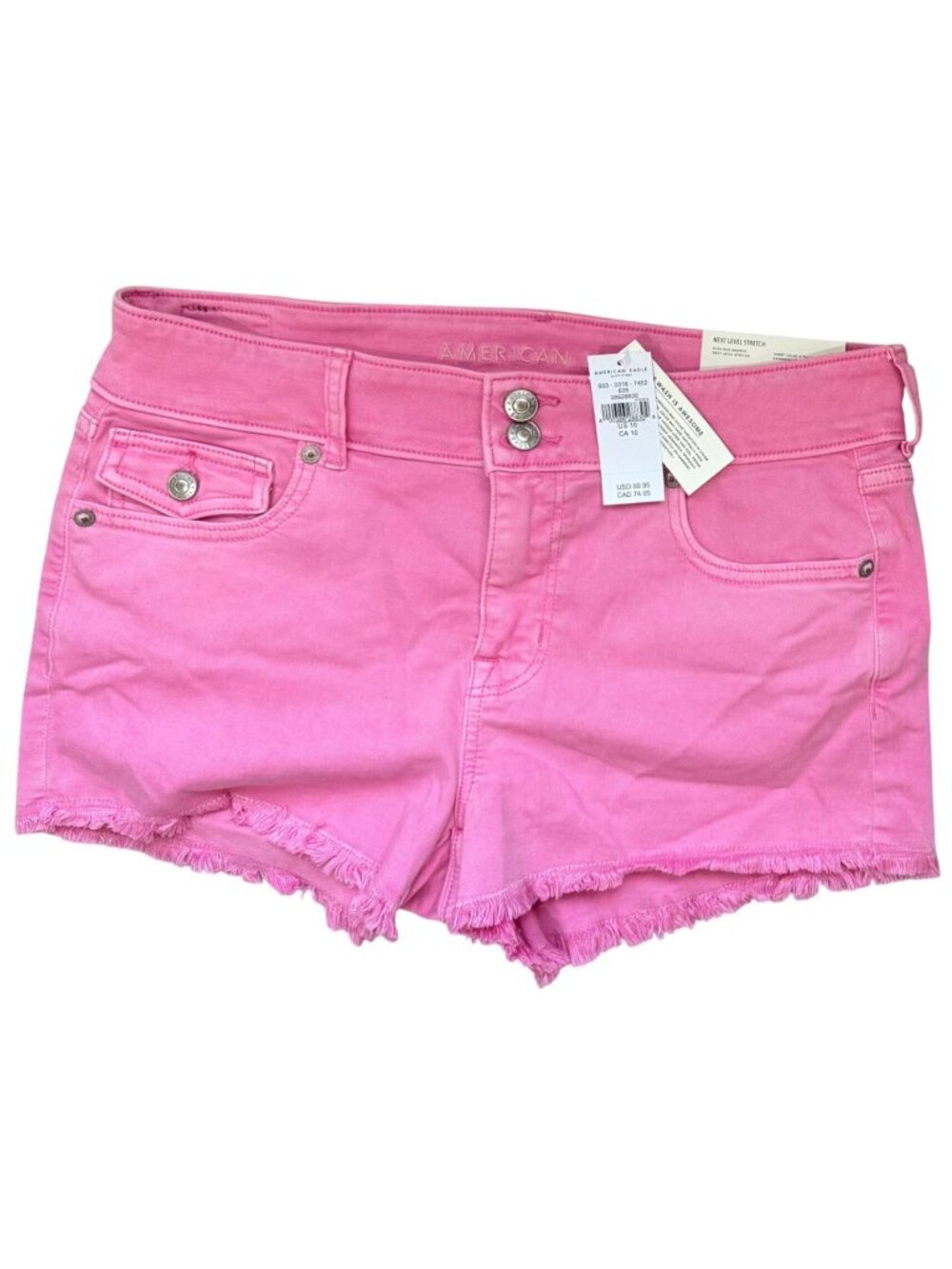 American Eagle New Shorts Women Sz 10 Pink High Rise Shortie Next Level Stretch